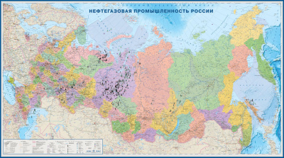 Настенная карта Нефтегазовая промышленность Российской Федерации (sp44012)